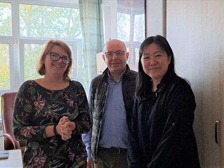 (From left) Professor Mazurkiewicz, Vice Dean Wojciech Orciuch, Associate Professor Yuh-Jing Chiou